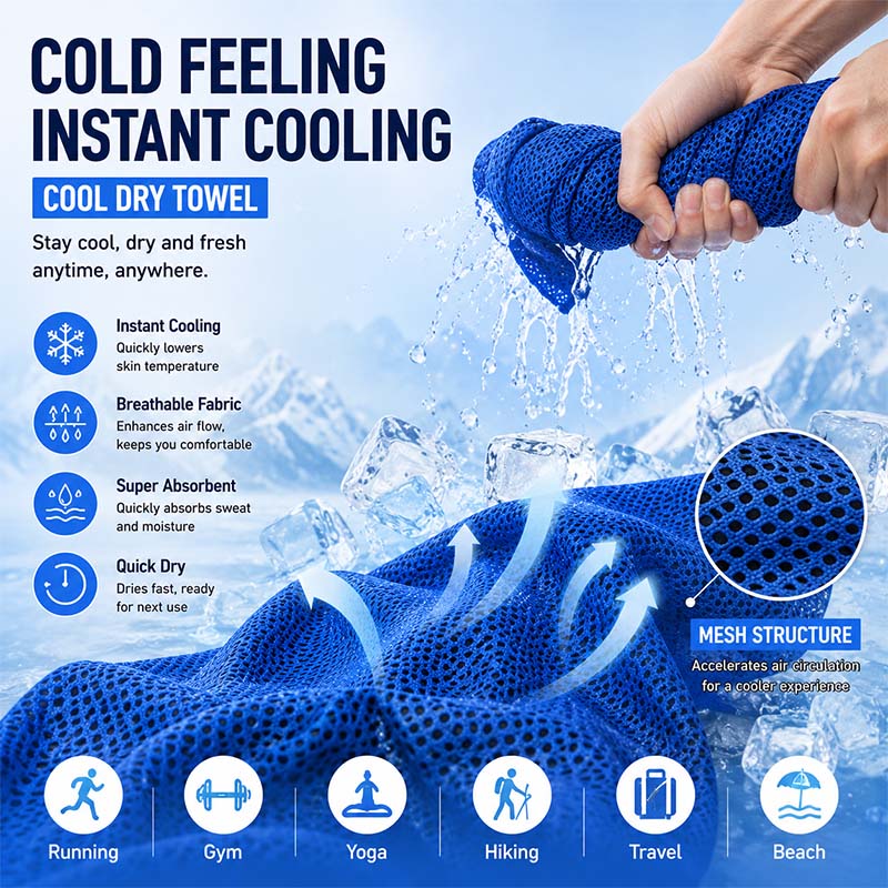 Instant Cooling Towel with EVA - đánh giá và giá Crossfit Yoga
